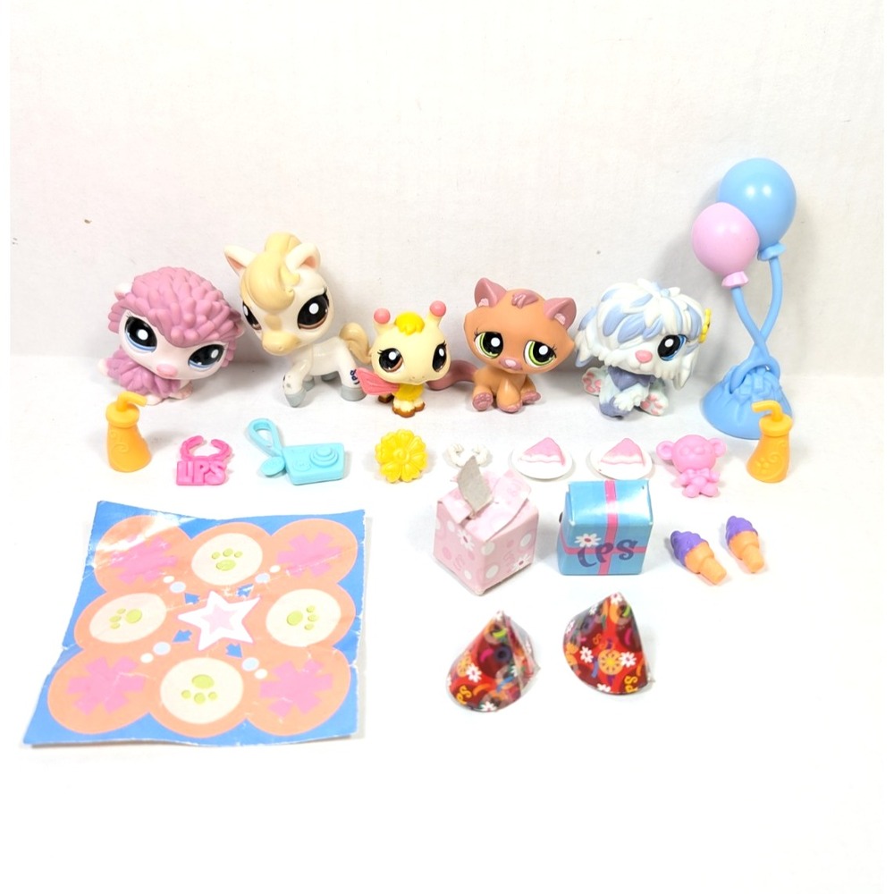 Authentic Littlest Pet Shop Festive Friends #1708-1712 LPS Hasbro Near Complete